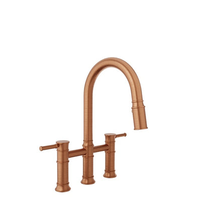 Baril Villa Bridge Kitchen Faucet - Satin Copper