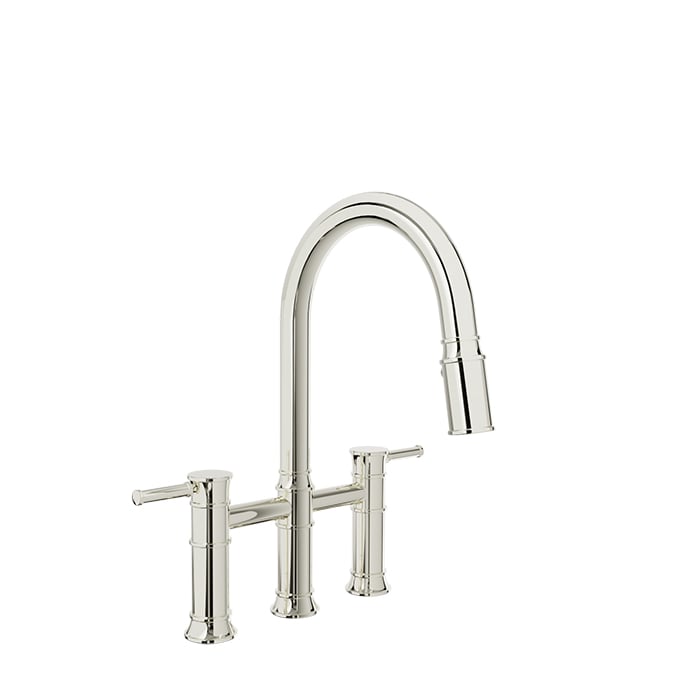 Baril Villa Bridge Kitchen Faucet - Polished Nickel