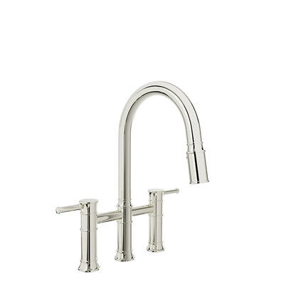 Baril Villa Bridge Kitchen Faucet - Polished Nickel
