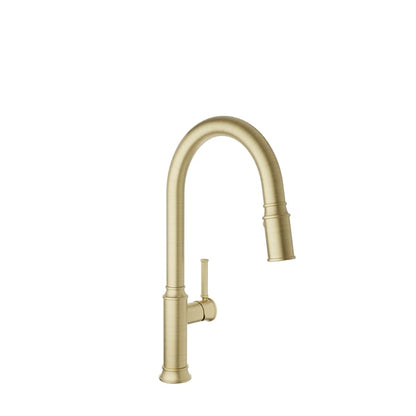 Baril Villa Single-Hole Kitchen Faucet - Satin Brass