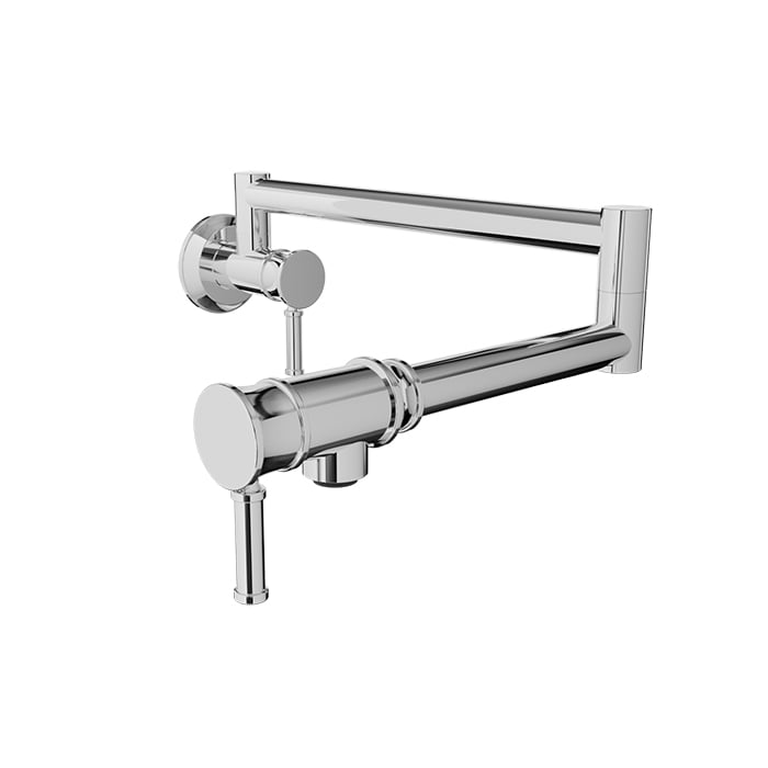 Baril Villa Wall-Mounted Pot Filler - Polished Chrome