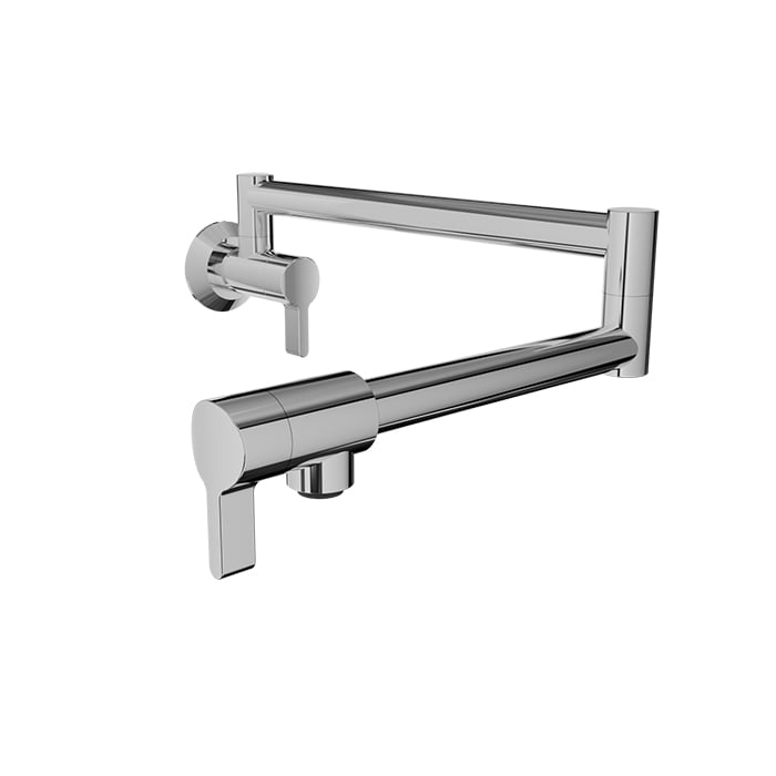 Baril Arte Single-Hole Wall-Mounted Pot Filler With Two Handles - CUI-4293-00L