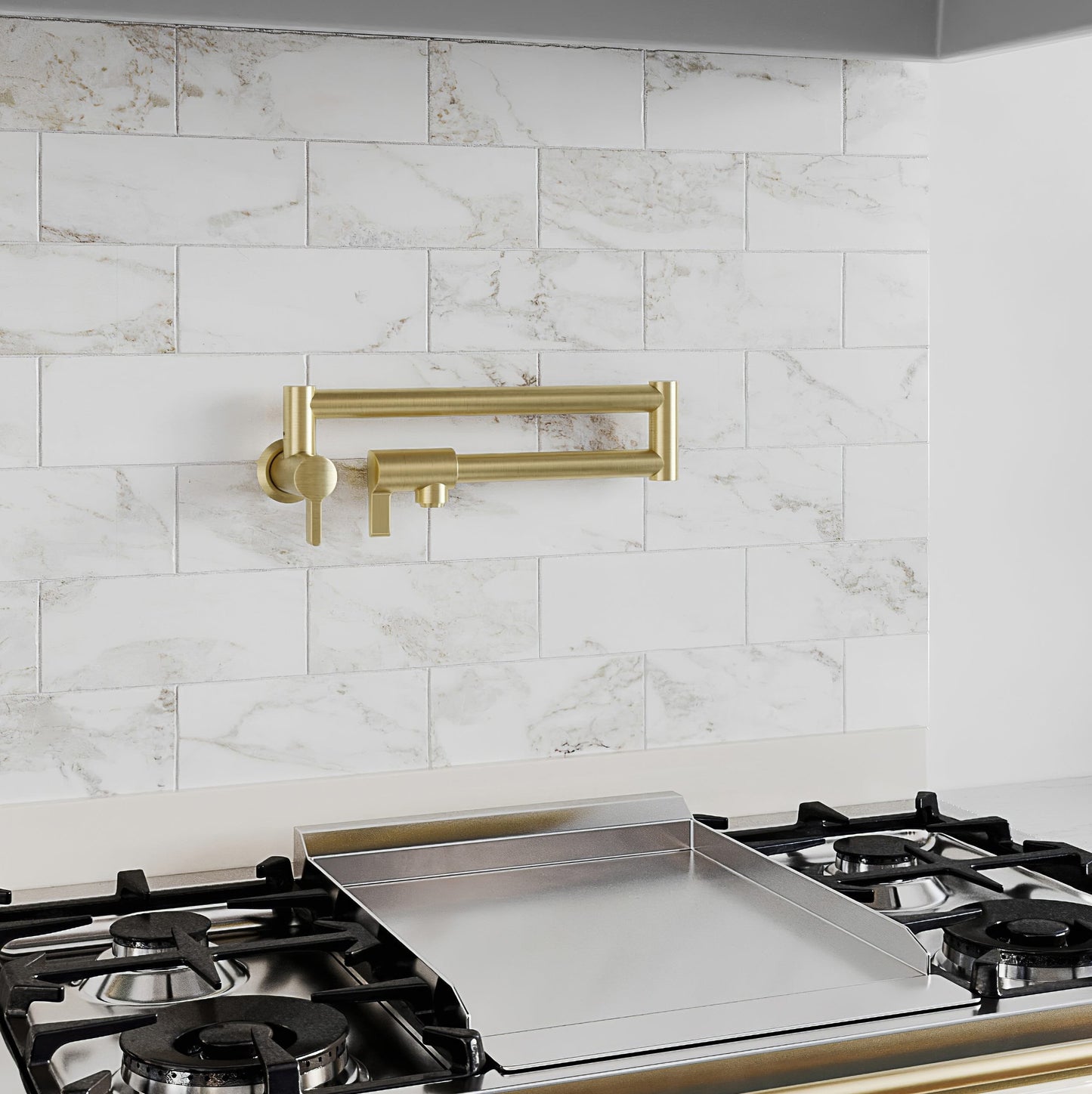 Baril Arte Single-Hole Wall-Mounted Pot Filler With Two Handles - CUI-4293-00L