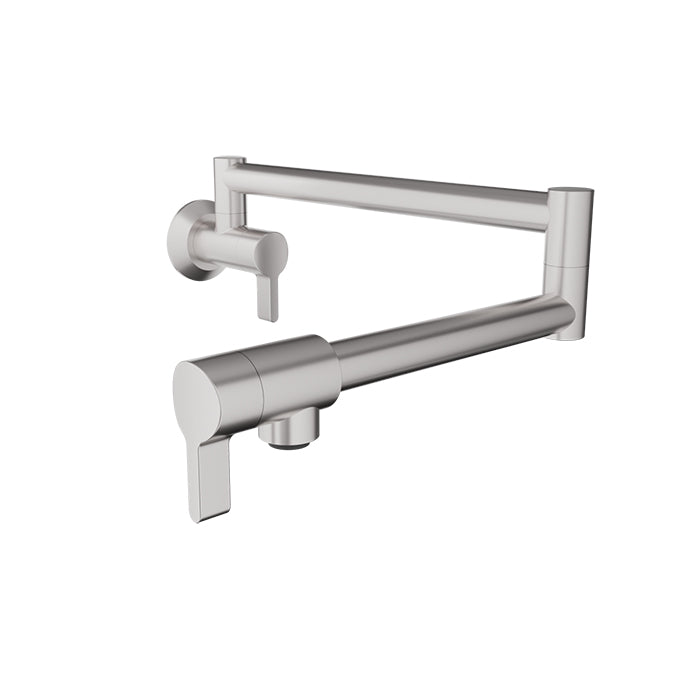 Baril Arte Single-Hole Wall-Mounted Pot Filler With Two Handles - CUI-4293-00L