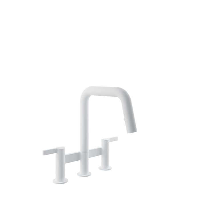Baril Vision Bridge Kitchen Faucet - White