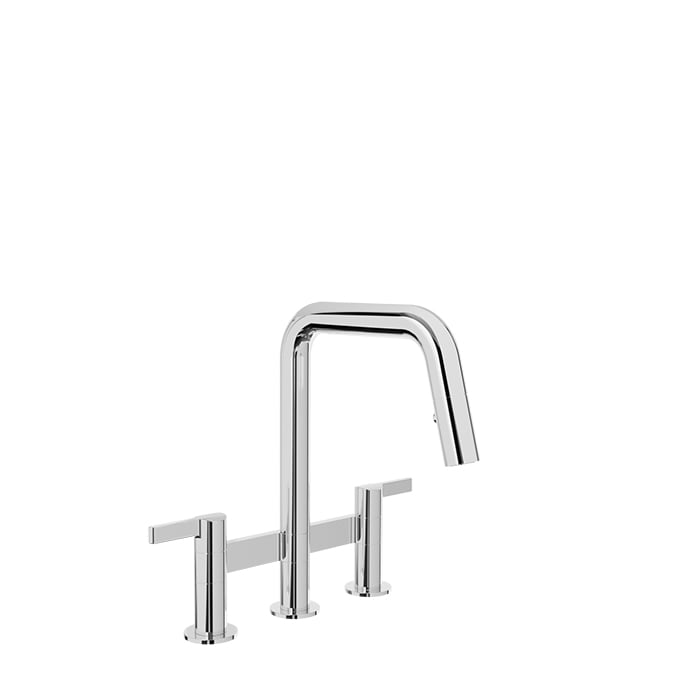 Baril Vision Bridge Kitchen Faucet - Polished Chrome