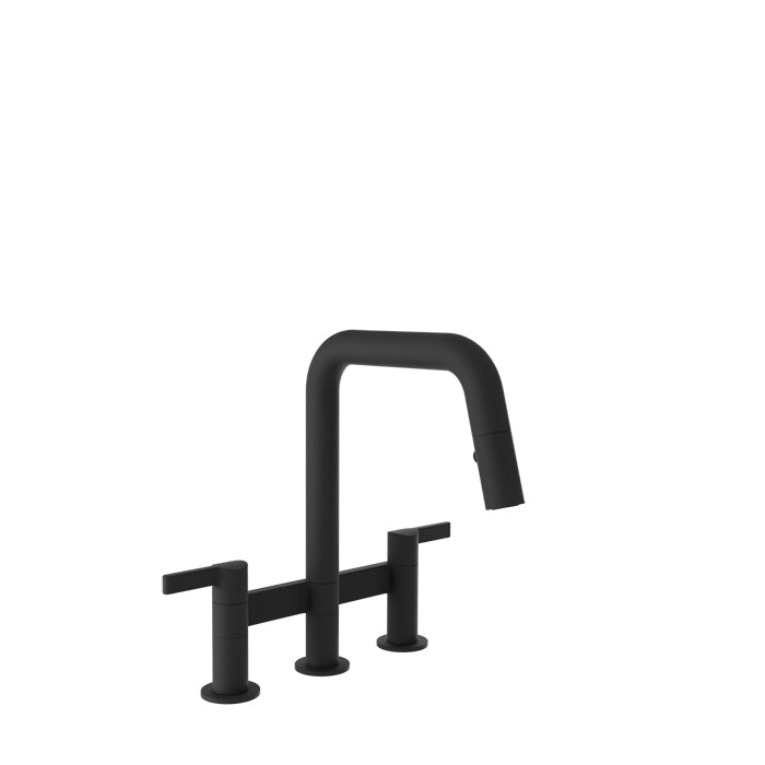 Baril Vision Bridge Kitchen Faucet - Matte Black
