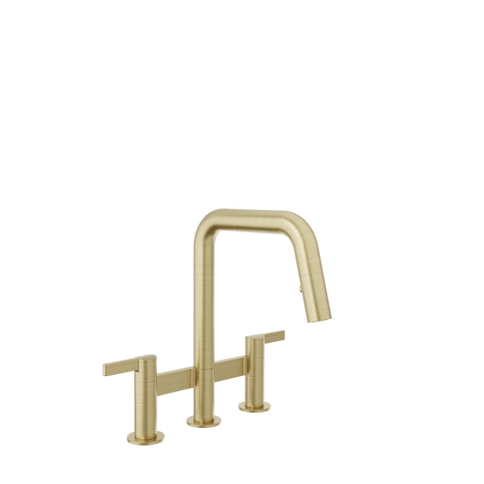 Baril Vision Bridge Kitchen Faucet - Satin Brass
