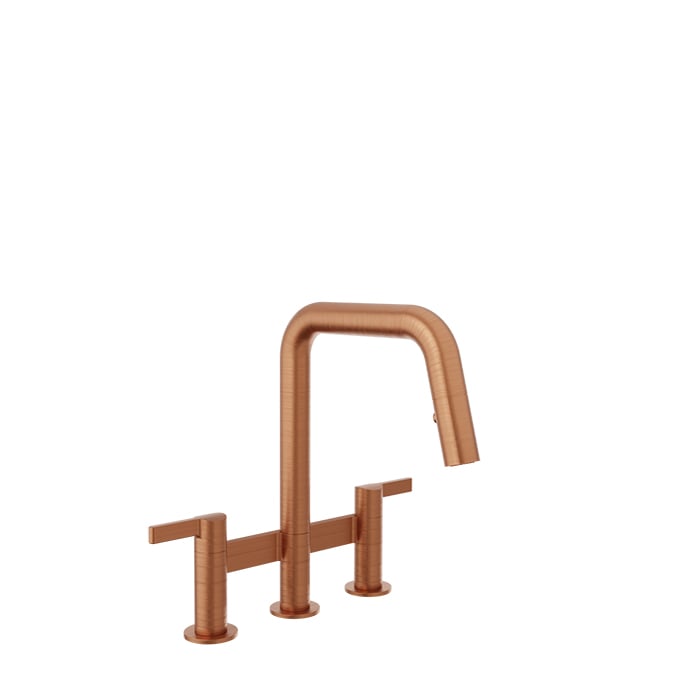 Baril Vision Bridge Kitchen Faucet - Satin Copper