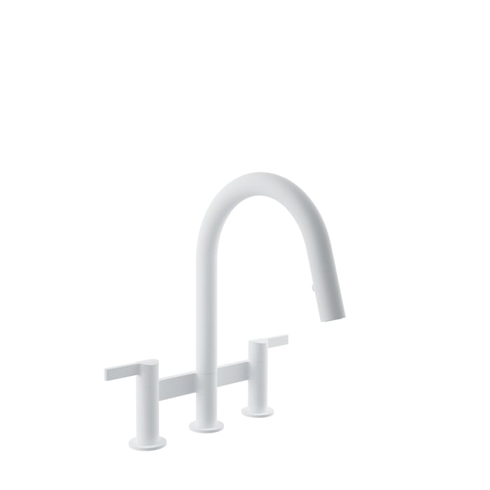 Baril Vision Bridge Kitchen Faucet - White