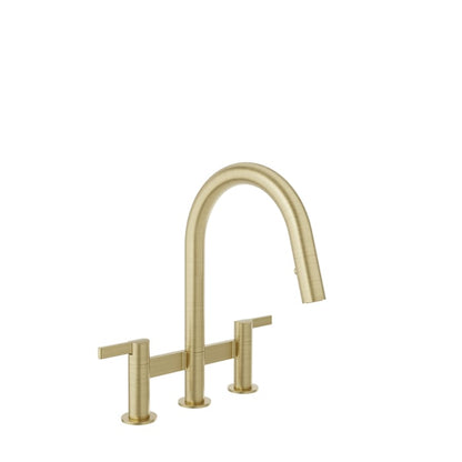 Baril Vision Bridge Kitchen Faucet - Satin Brass