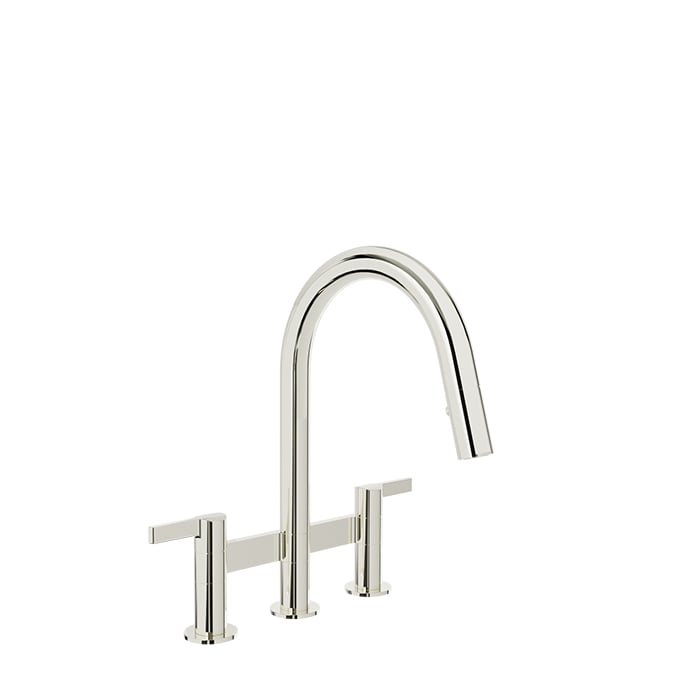 Baril Vision Bridge Kitchen Faucet - Polished Nickel
