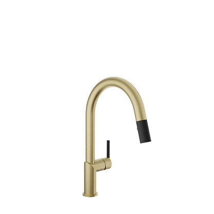 Baril Vision Two-Tone Kitchen Faucet - Satin Brass / Matte Black
