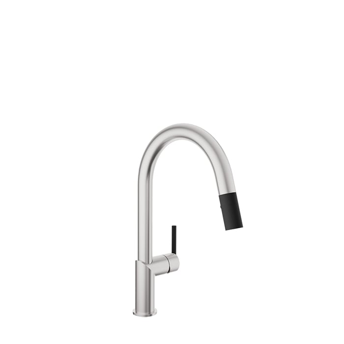 Baril Vision Two-Tone Kitchen Faucet - Stainless Steel / Matte Black
