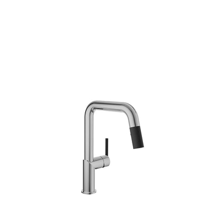Baril Vision Two-Tone Single-Hole Kitchen Faucet With 2-Function Pull-Down Spray - CUI-9250-22L - Polished Chrome / Matte Black