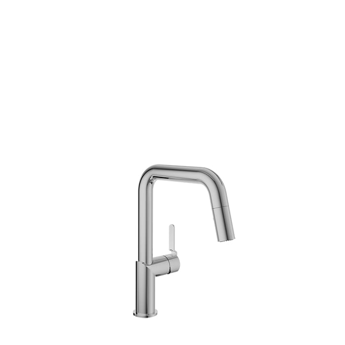 Baril Vision Two-Tone Single-Hole Kitchen Faucet With 2-Function Pull-Down Spray - CUI-9250-32L - Polished Chrome