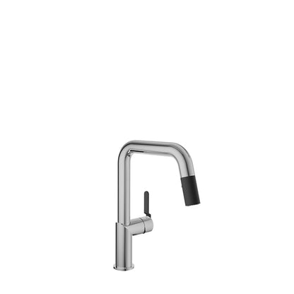 Baril Vision Two-Tone Single-Hole Kitchen Faucet With 2-Function Pull-Down Spray - CUI-9250-32L - Polished Chrome / Matte Black