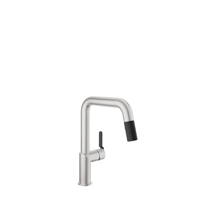 Baril Vision Two-Tone Single-Hole Kitchen Faucet With 2-Function Pull-Down Spray - CUI-9250-32L - Stainless Steel / Matte Black