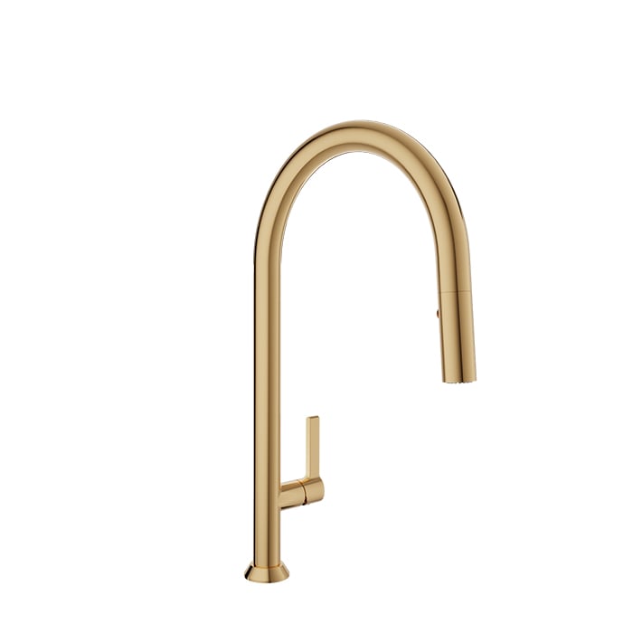 Baril Arte 19" High Single-Hole Kitchen Faucet With 2-Function Pull-Down Spray - CUI-9335-02L