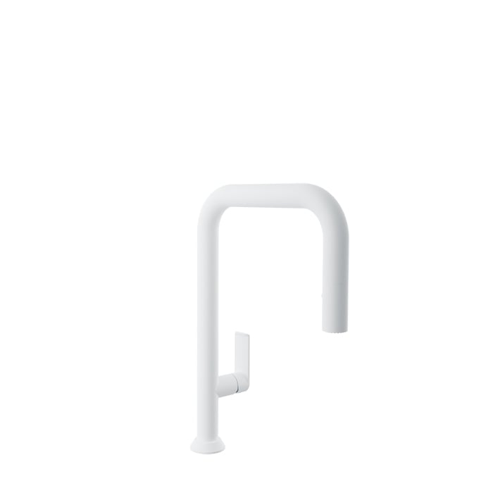 Baril Arte Single-Hole Kitchen Faucet With 2-Function Pull-Down Spray - CUI-9350-02L - White