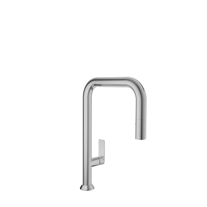 Baril Arte Single-Hole Kitchen Faucet With 2-Function Pull-Down Spray - CUI-9350-02L - Polished Chrome