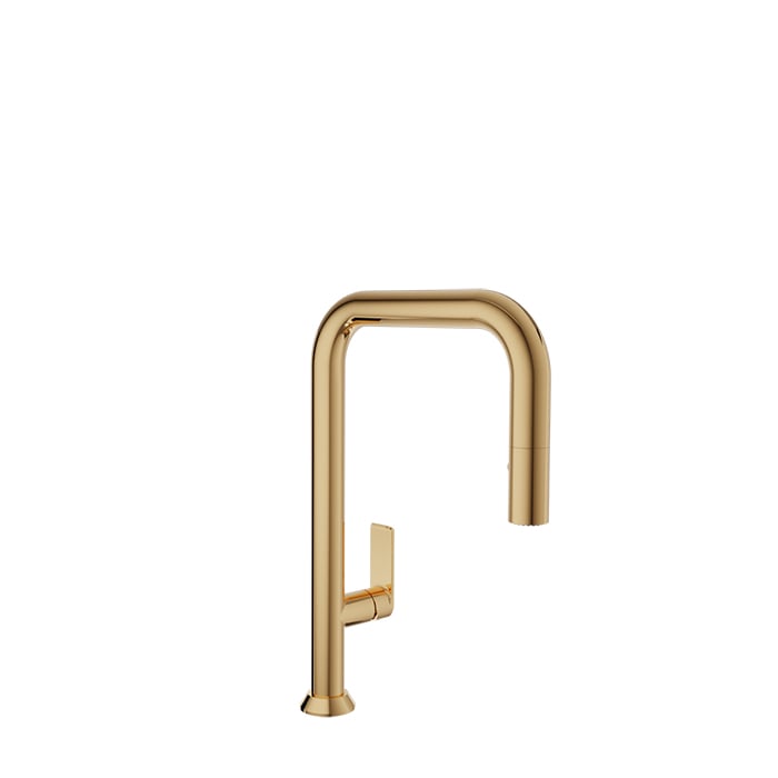 Baril Arte Single-Hole Kitchen Faucet With 2-Function Pull-Down Spray - CUI-9350-02L - Gold