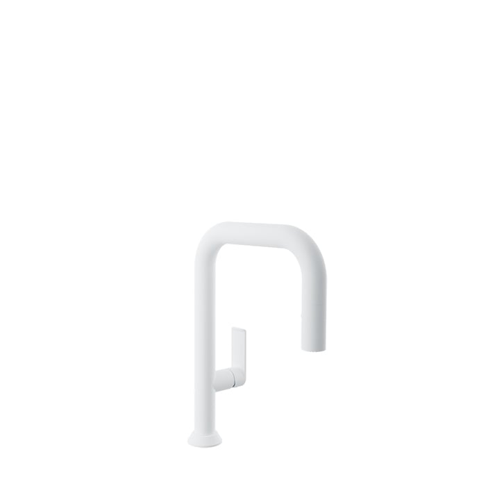 Baril Arte Single-Hole Bar / Prep Kitchen Faucet With 2-Function Pull-Down Spray - CUI-9352-02L - White