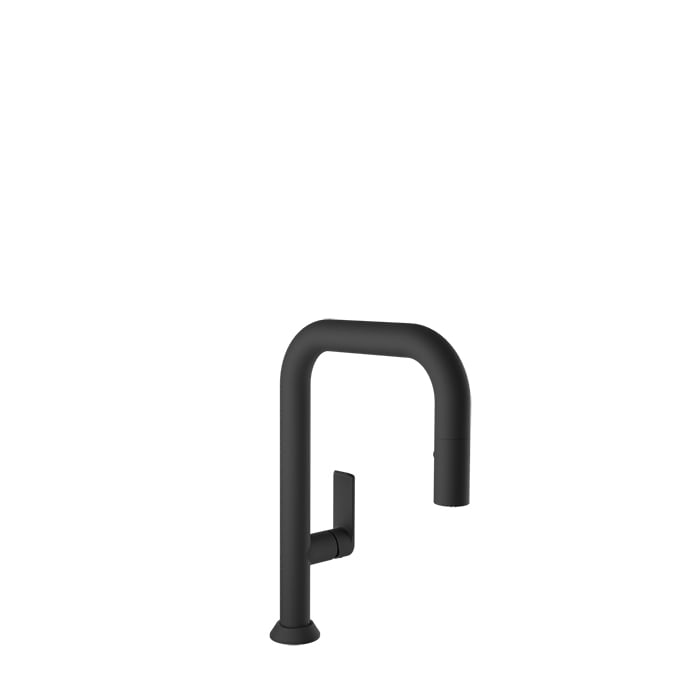 Baril Arte Single-Hole Bar / Prep Kitchen Faucet With 2-Function Pull-Down Spray - CUI-9352-02L - Matte Black