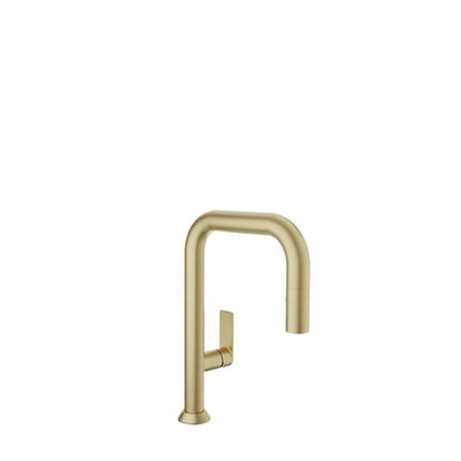 Baril Arte Single-Hole Bar / Prep Kitchen Faucet With 2-Function Pull-Down Spray - CUI-9352-02L - Satin Brass