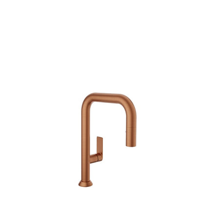 Baril Arte Single-Hole Bar / Prep Kitchen Faucet With 2-Function Pull-Down Spray - CUI-9352-02L - Satin Copper