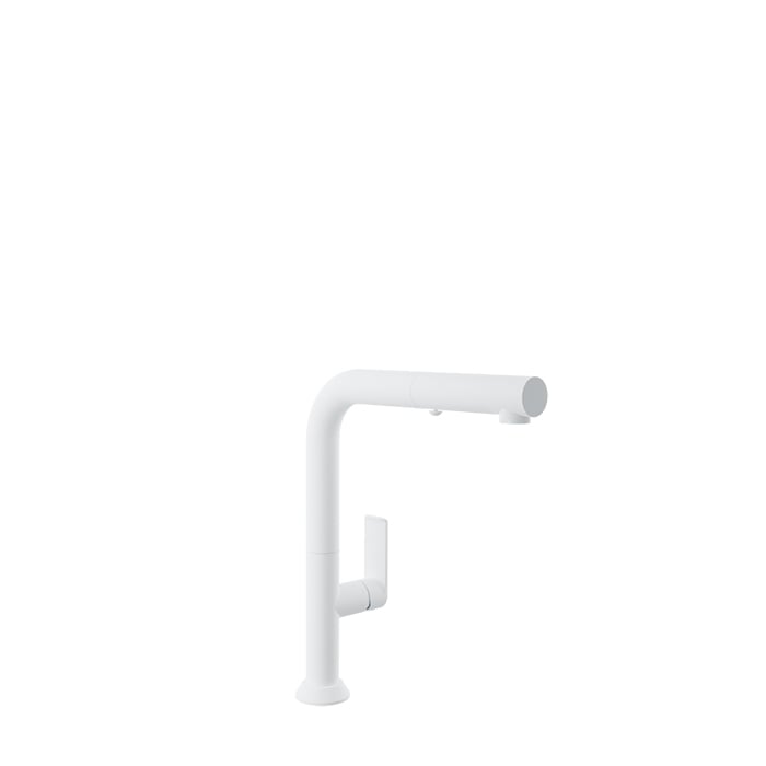 Baril Arte Single-Hole Kitchen Faucet With 2-Function Pull-Down Spray - CUI-9355-02L - White