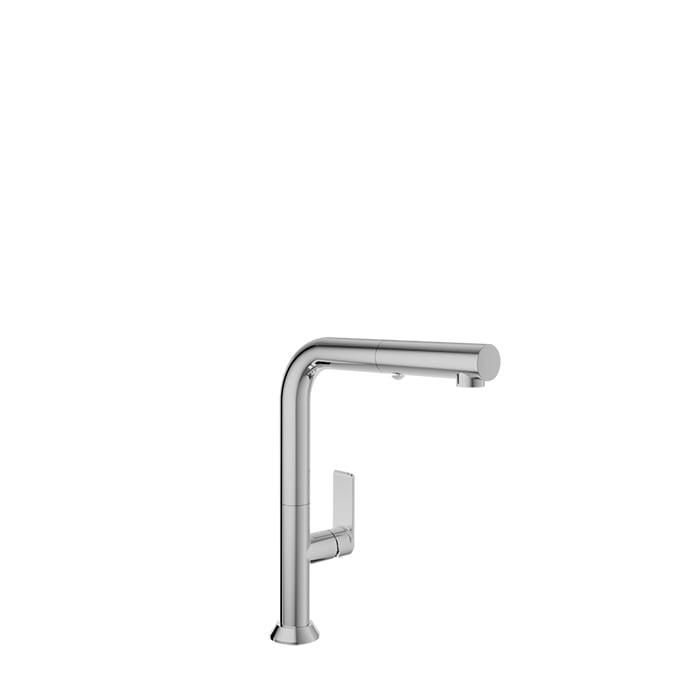 Baril Arte Single-Hole Kitchen Faucet With 2-Function Pull-Down Spray - CUI-9355-02L - Polished Chrome
