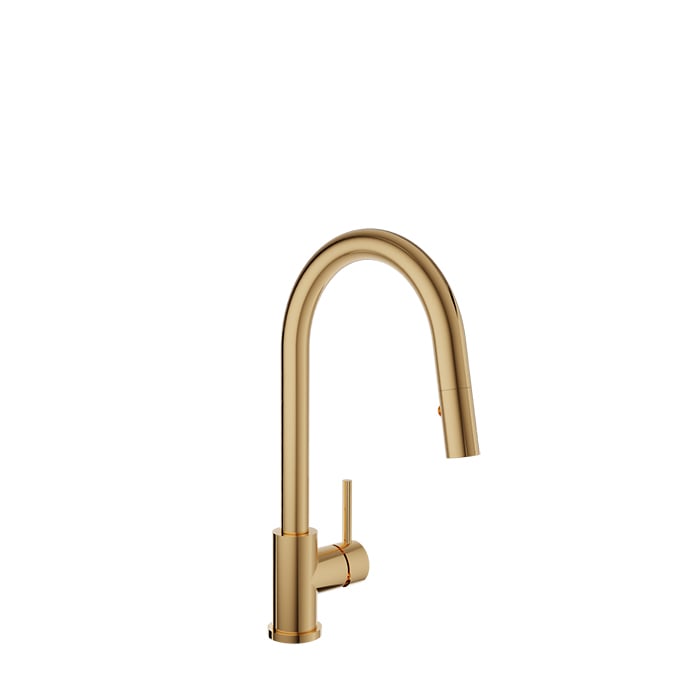 Baril Unick Single-Hole Kitchen Faucet With Side Lever And 2-Function Pull-Down Spray - CUI-9540-35L - Gold