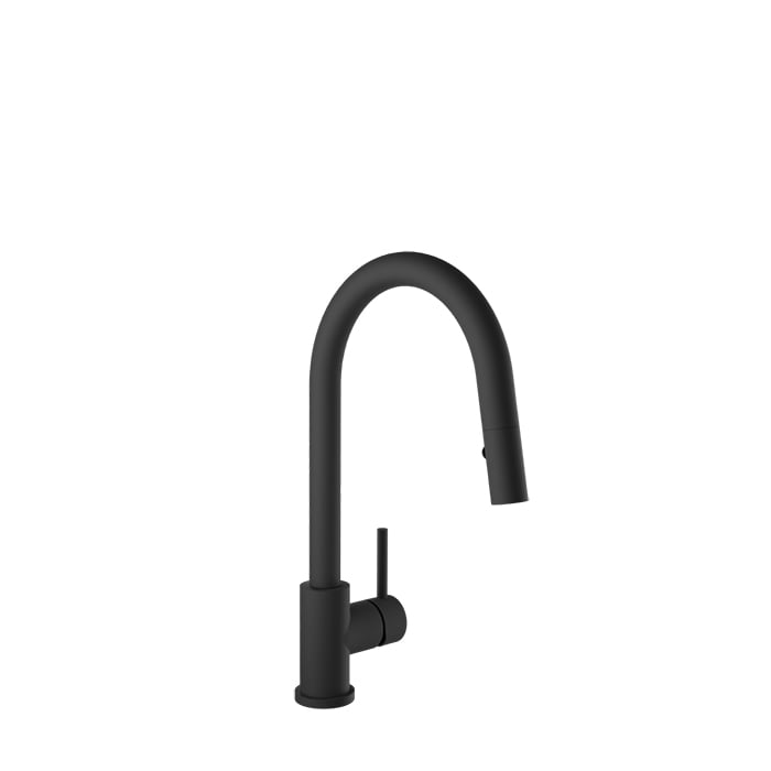 Baril Unick Single-Hole Kitchen Faucet With Side Lever And 2-Function Pull-Down Spray - CUI-9540-35L - Matte Black