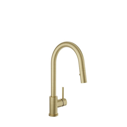 Baril Unick Single-Hole Kitchen Faucet With Side Lever And 2-Function Pull-Down Spray - CUI-9540-35L - Satin Brass