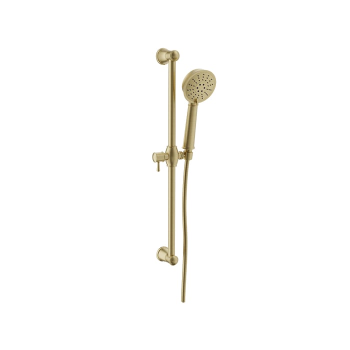 Baril Antique 3-Spray Sliding Shower Bar - DGL-2160-03 - Satin Brass
