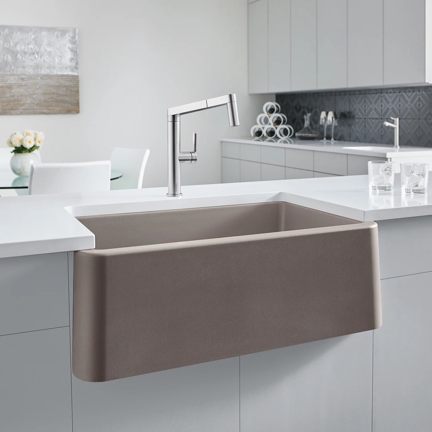 Blanco Ikon 33 Single Bowl Undermount Apron Front Silgranit Kitchen Sink