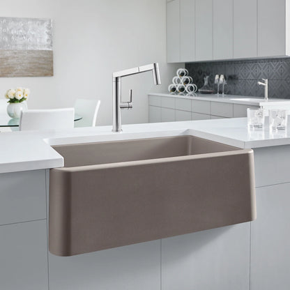 Blanco Ikon 33 Single Bowl Undermount Apron Front Silgranit Kitchen Sink