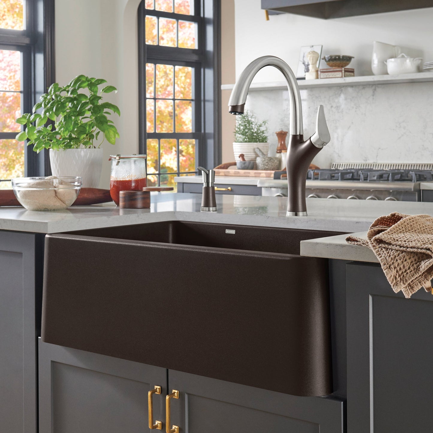 Blanco Ikon 33 Single Bowl Undermount Apron Front Silgranit Kitchen Sink