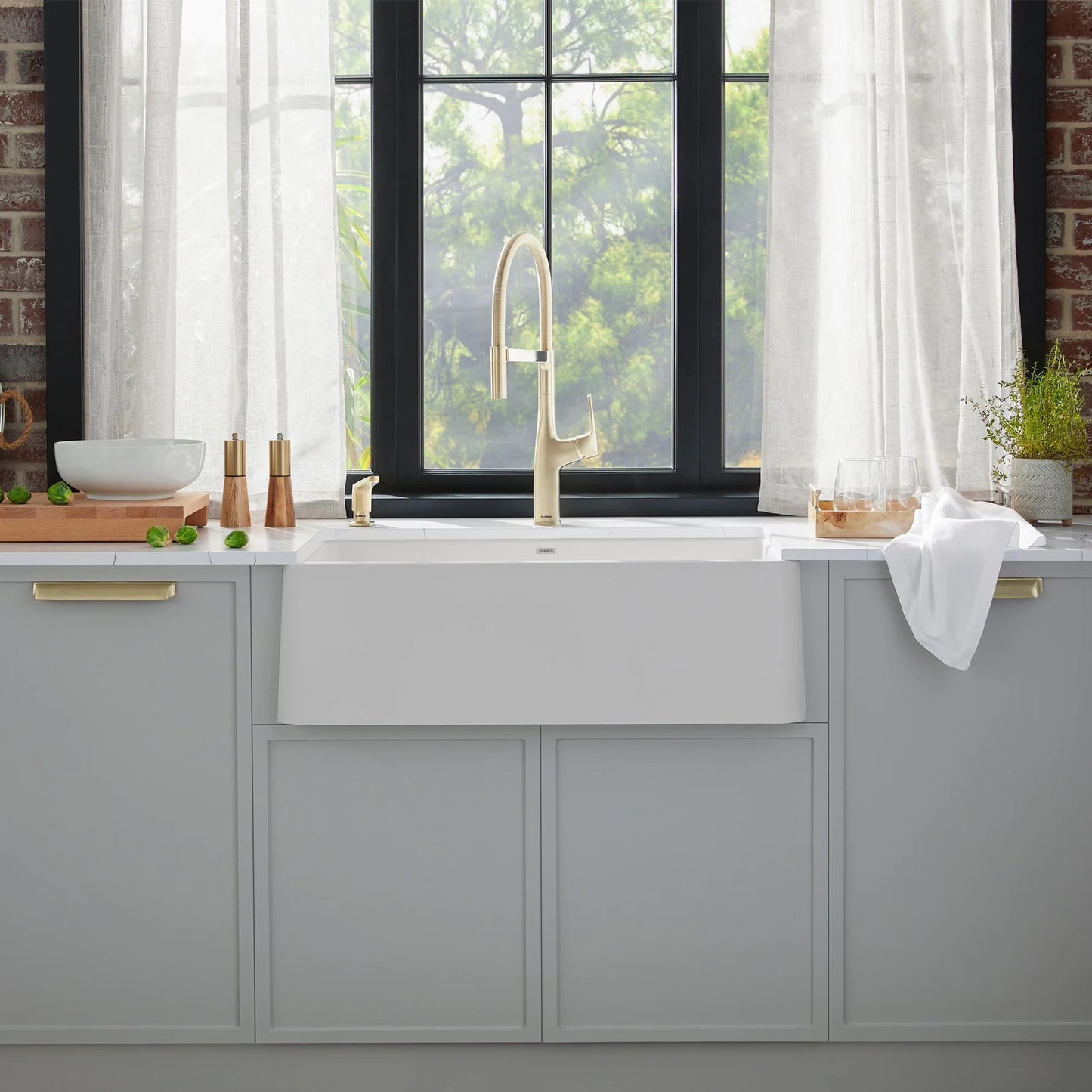 Blanco Ikon 33 Single Bowl Undermount Apron Front Silgranit Kitchen Sink