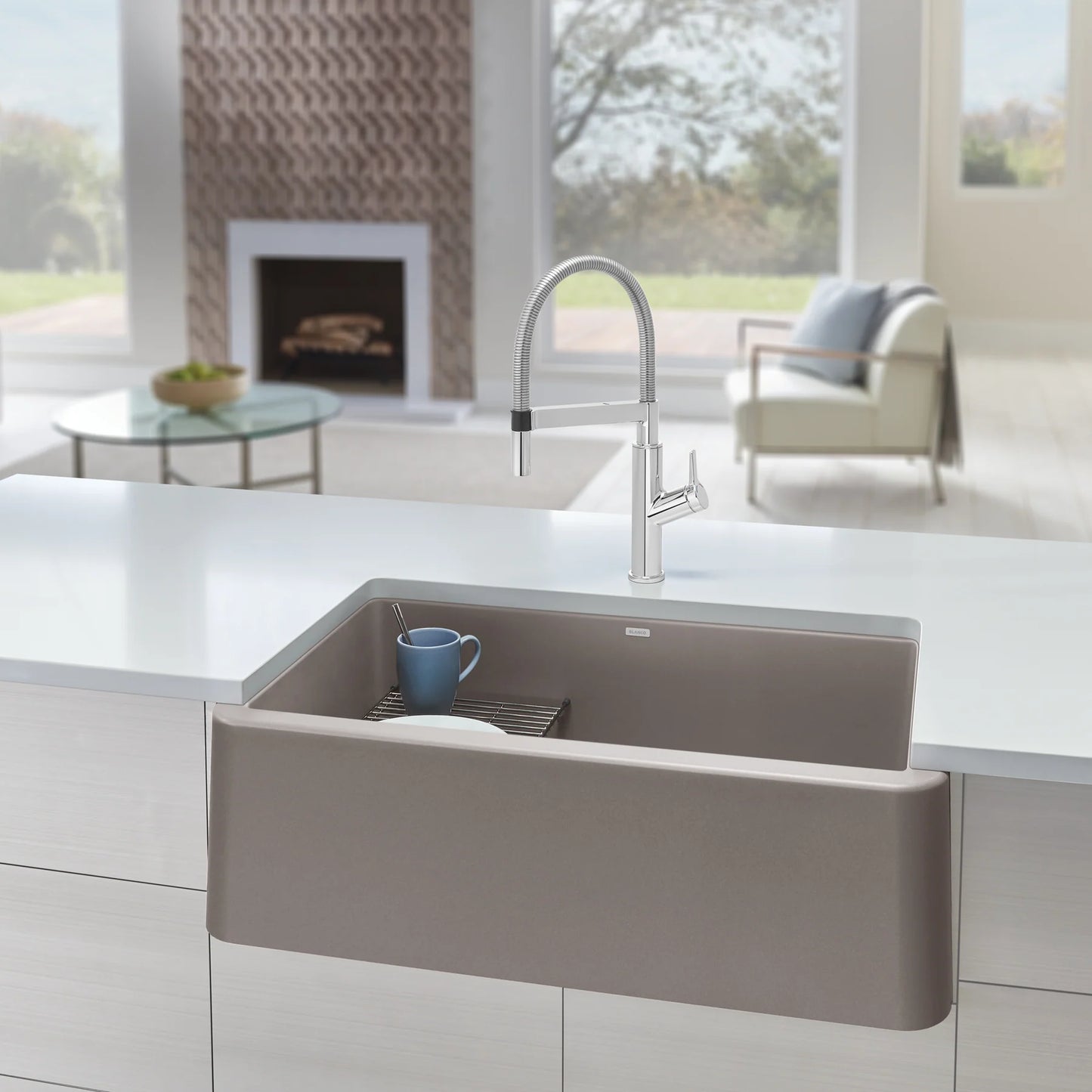 Blanco Ikon 33 Single Bowl Undermount Apron Front Silgranit Kitchen Sink