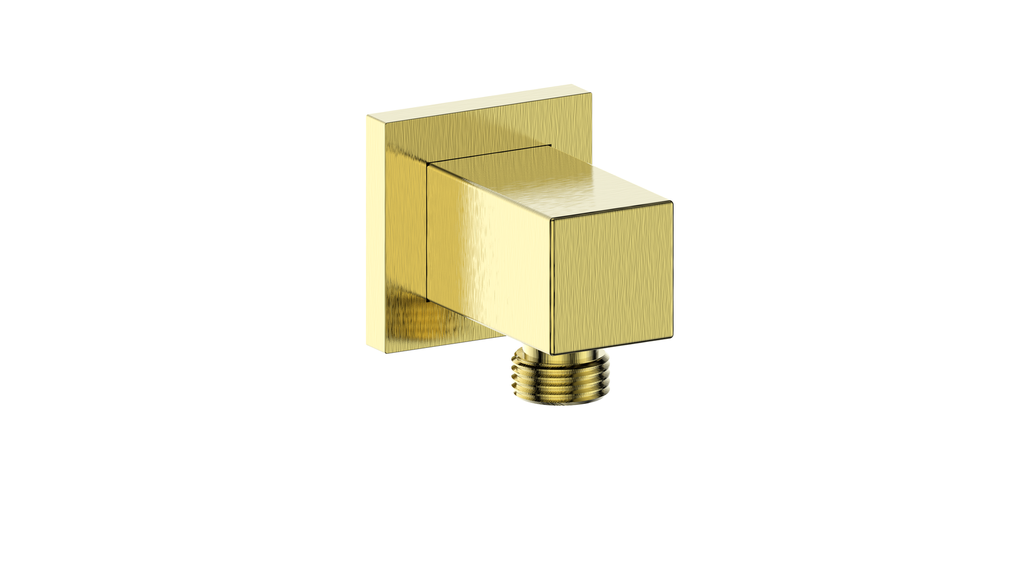 Vogt Square Brass Elbow Connector EC.01.01 in Brushed Gold