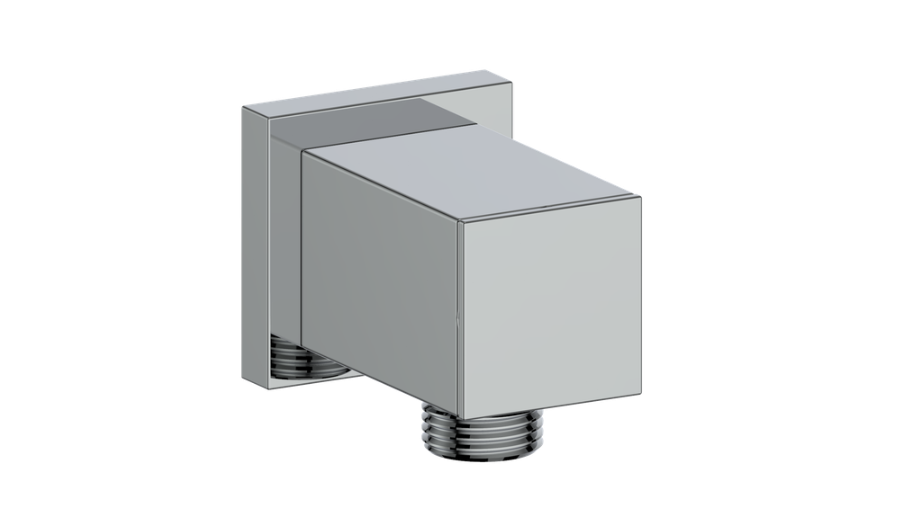 Vogt Square Brass Elbow Connector EC.01.01 in Polished Chrome