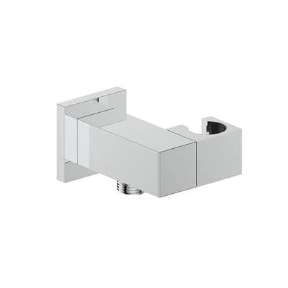 Vogt Square Elbow Connector with Hand Shower Holder EC.01.03 in Polished Chrome
