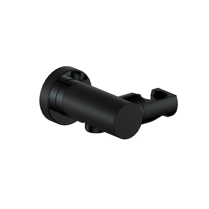 Vogt Round Elbow Connector with Hand Shower Holder EC.02.03 in Matte Black