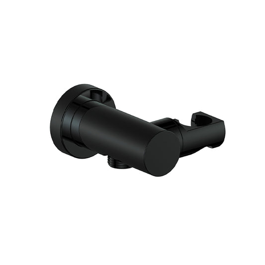Vogt Round Elbow Connector with Hand Shower Holder EC.02.03 in Matte Black