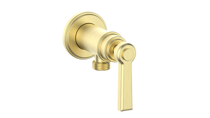 Vogt Zehn Elbow Connector with Shut-Off, Lever Handle - Brushed Gold (EC.Z1.02.BG)