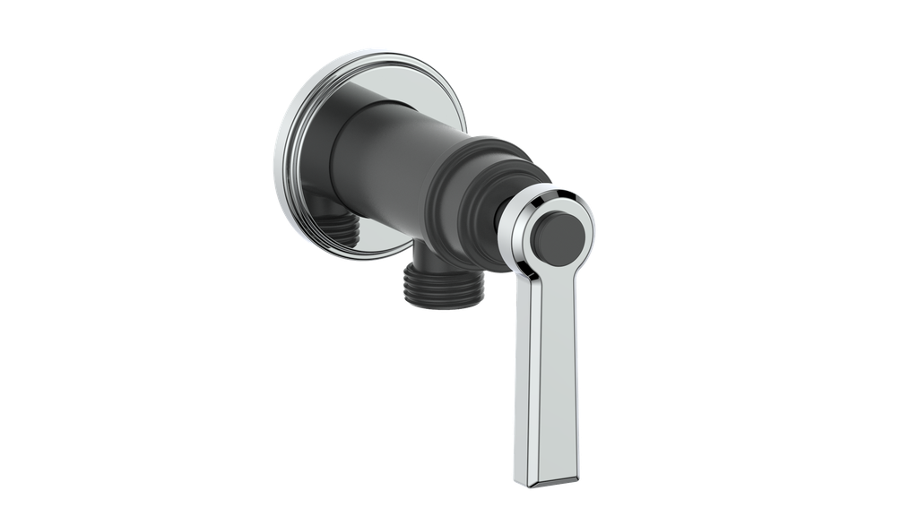 Vogt Zehn Elbow Connector with Shut-Off, Lever Handle - Chrome / Matte Black (EC.Z1.02.CB)