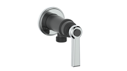 Vogt Zehn Elbow Connector with Shut-Off, Lever Handle - Chrome / Matte Black (EC.Z1.02.CB)