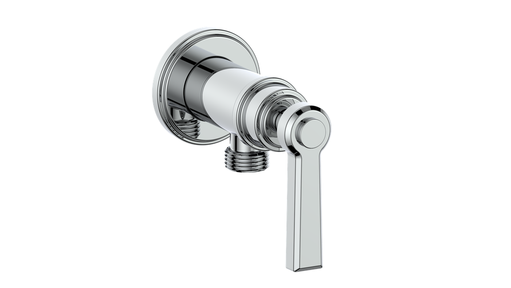 Vogt Zehn Elbow Connector with Shut-Off, Lever Handle - Polished Chrome (EC.Z1.02.CC)